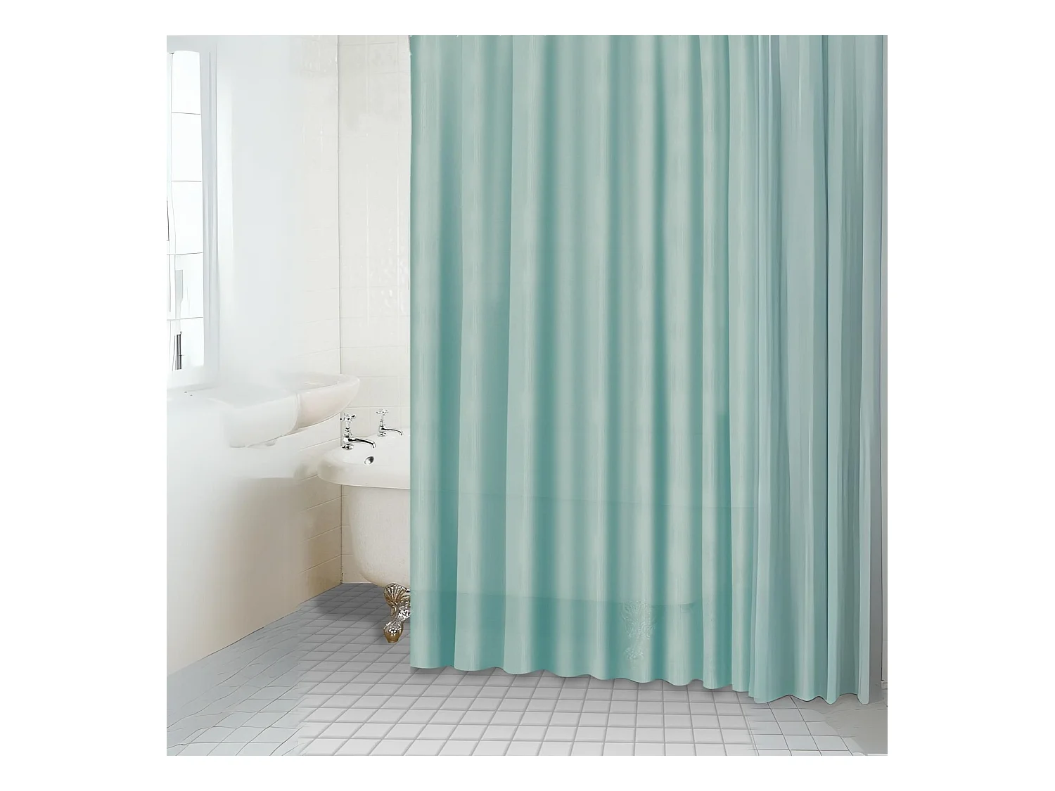 Rideau de douche uni aspect tissu