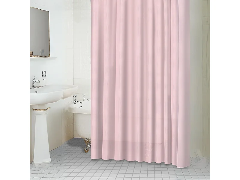 Rideau de douche uni aspect tissu