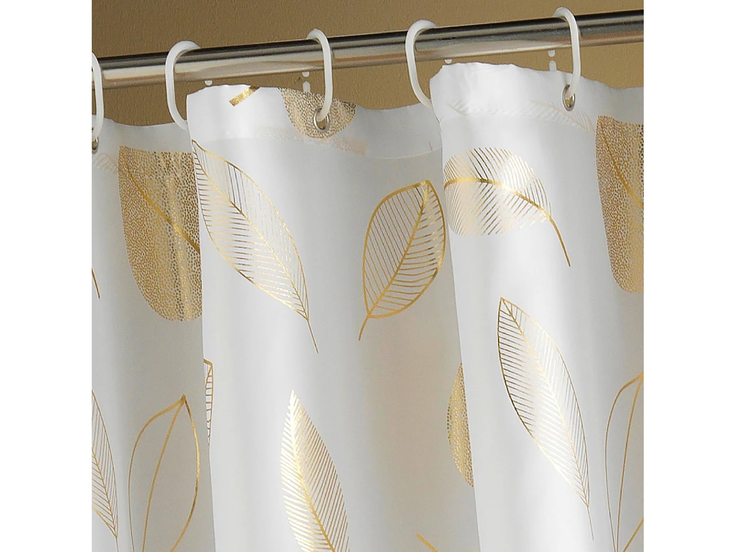 Joya Duschvorhang mit Haken Goldene Blätter 180 x 200 cm