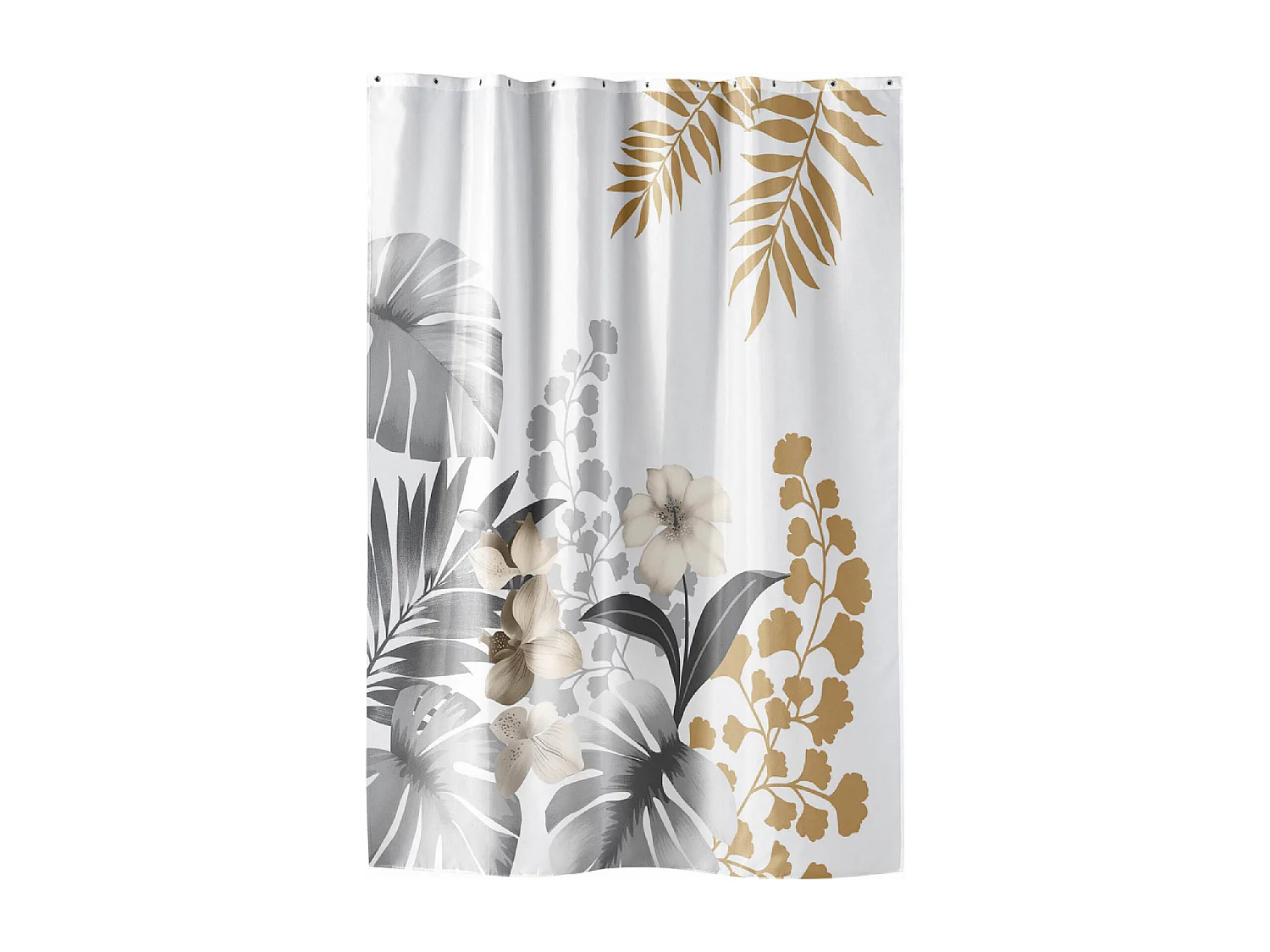 Cortina de Ducha con Ganchos Kelly Blanco 180 x 200 cm