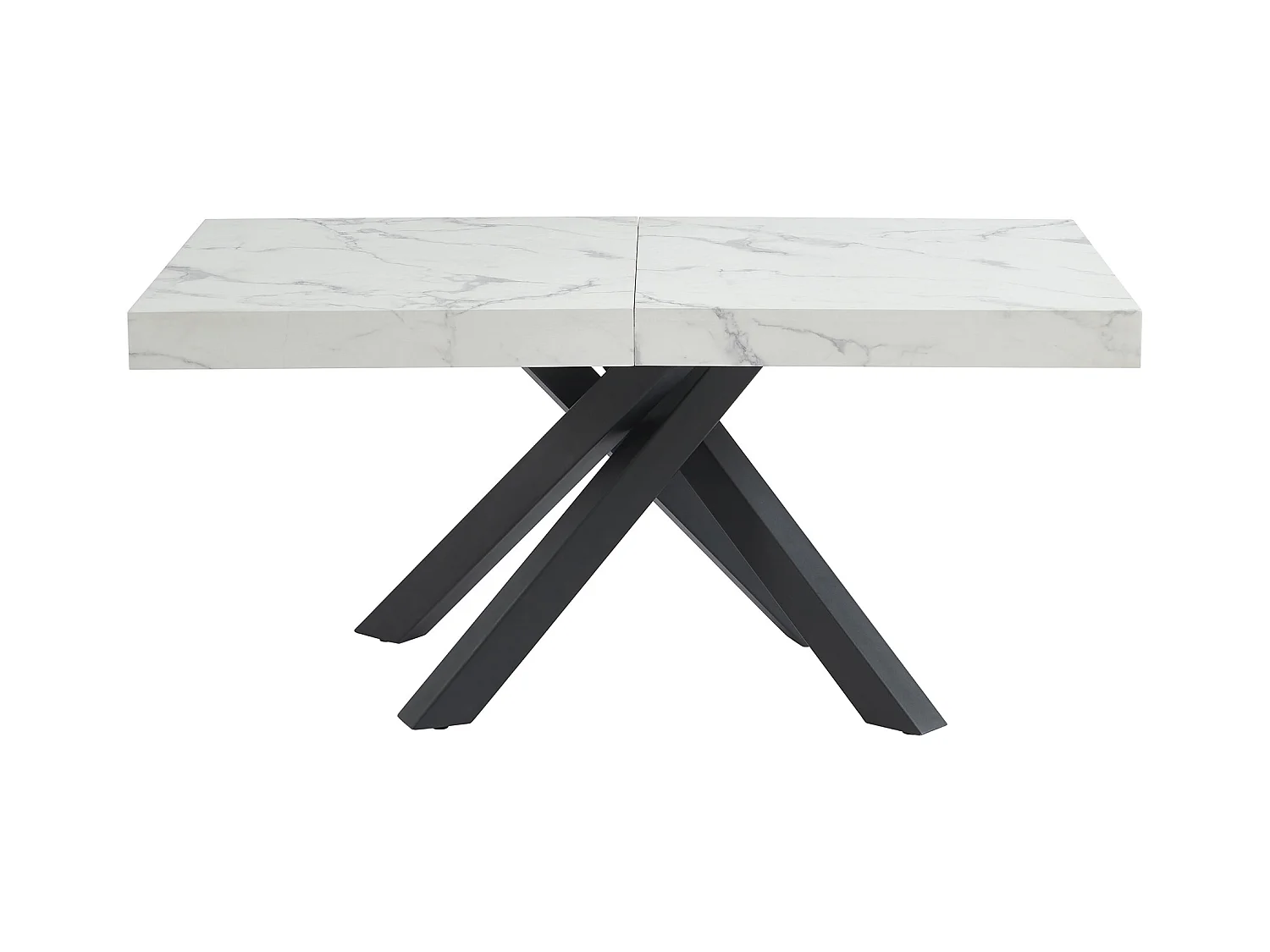 Set Tisch CATONAV + 4 Stühle CELOLA - Weiß & Cremefarben