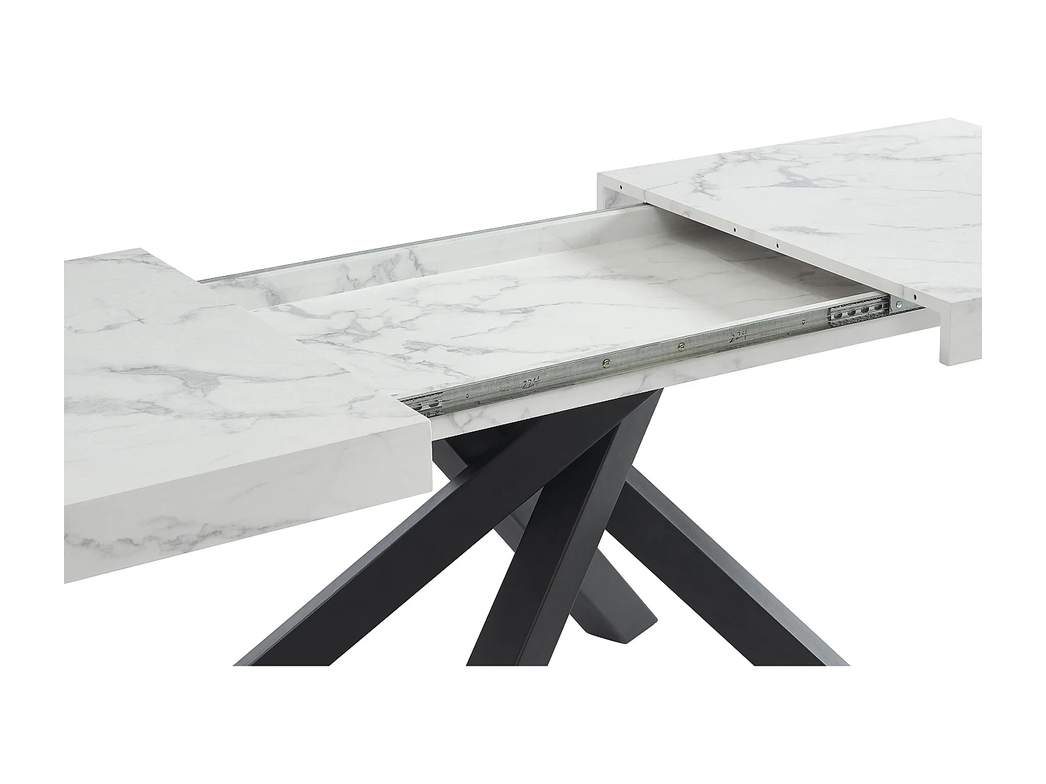 Conjunto mesa CATONAV + 4 cadeiras CELOLA, branco e creme