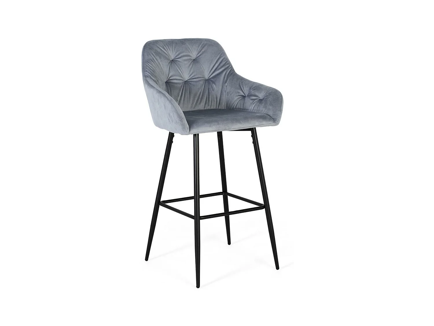 Ensemble de 2 tabourets recouverts de velours et structure en métal