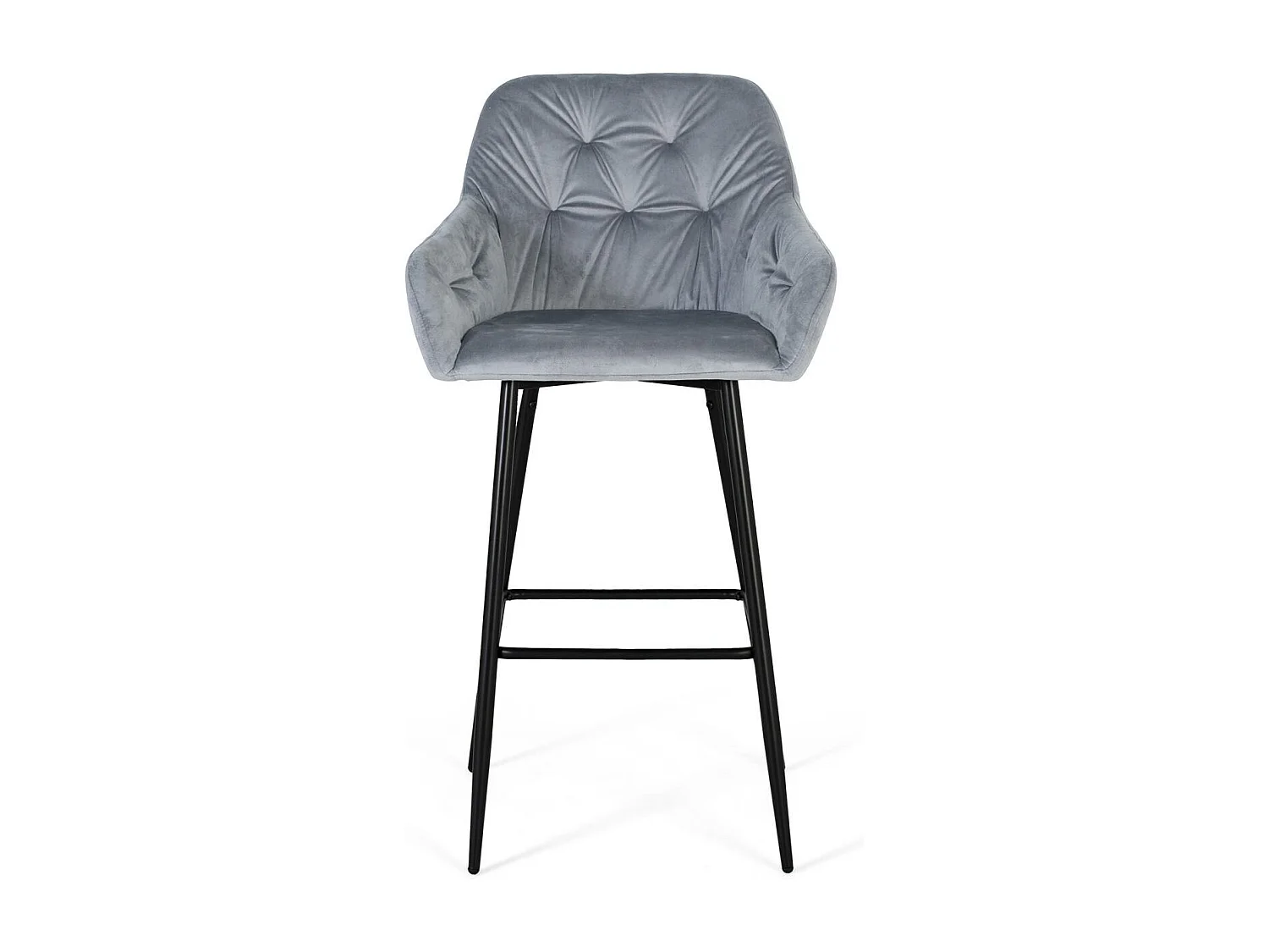 Ensemble van 2 krukken bekleed met velours en metalen structuur