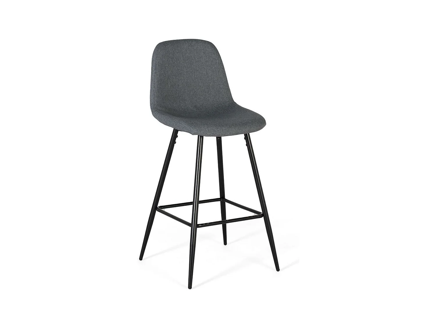 Ensemble de quatre tabourets recouverts de tissu gris