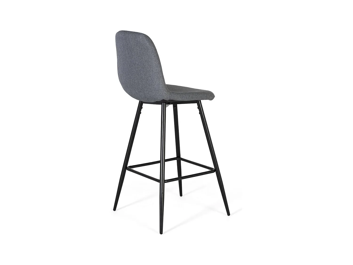 Ensemble de quatre tabourets recouverts de tissu gris