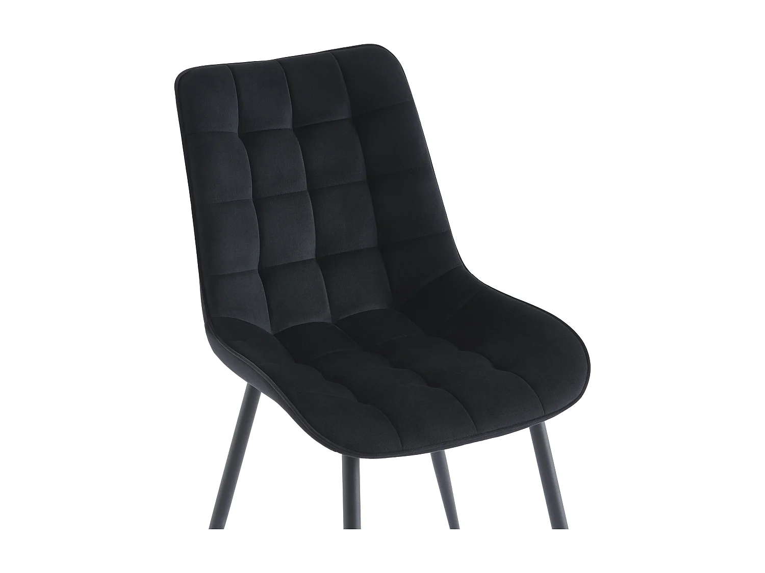 Ensemble table EVAELA + 4 chaises OLLUA - Blanc et noir