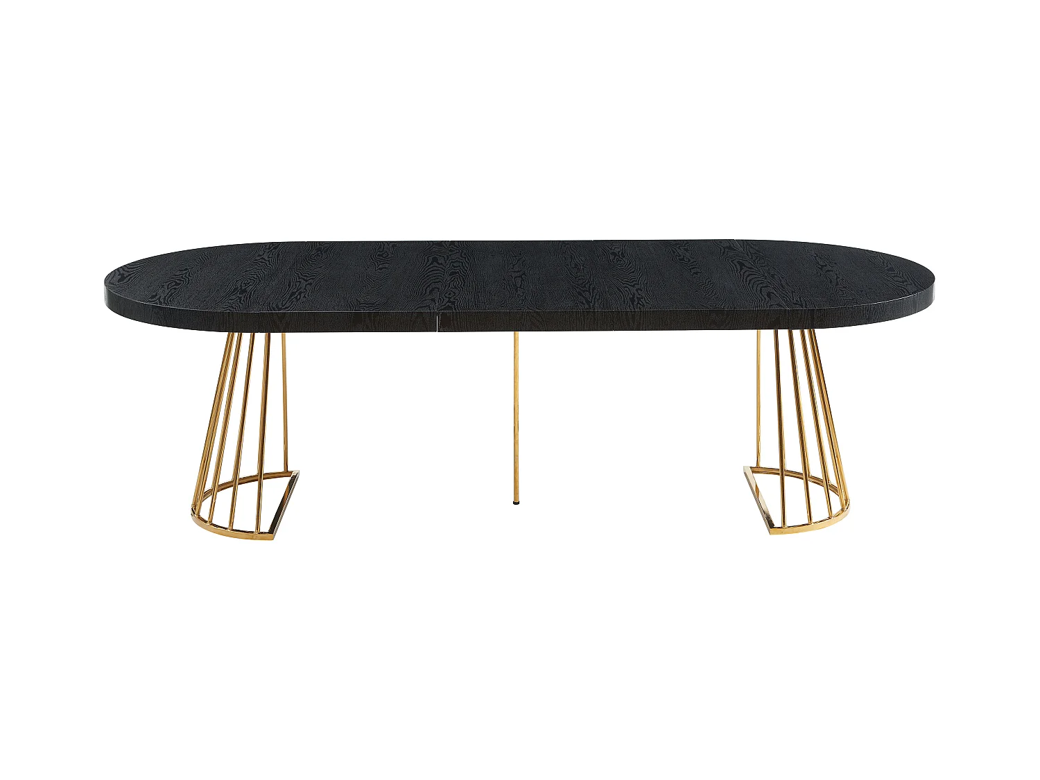 Conjunto de mesa FIRELA + 4 sillas MASURIE - Negro y crema