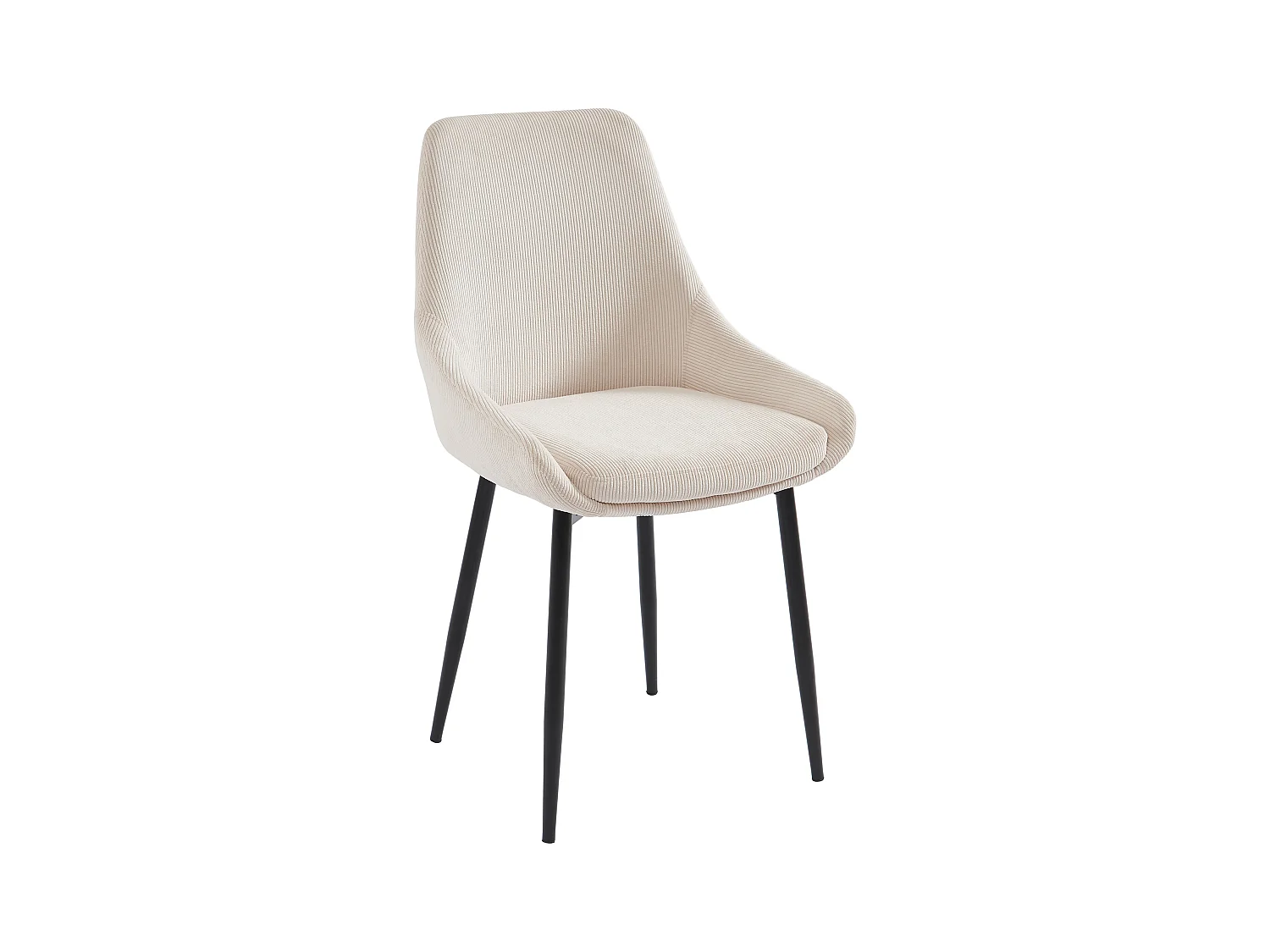 Conjunto de mesa FIRELA + 4 sillas MASURIE - Negro y crema