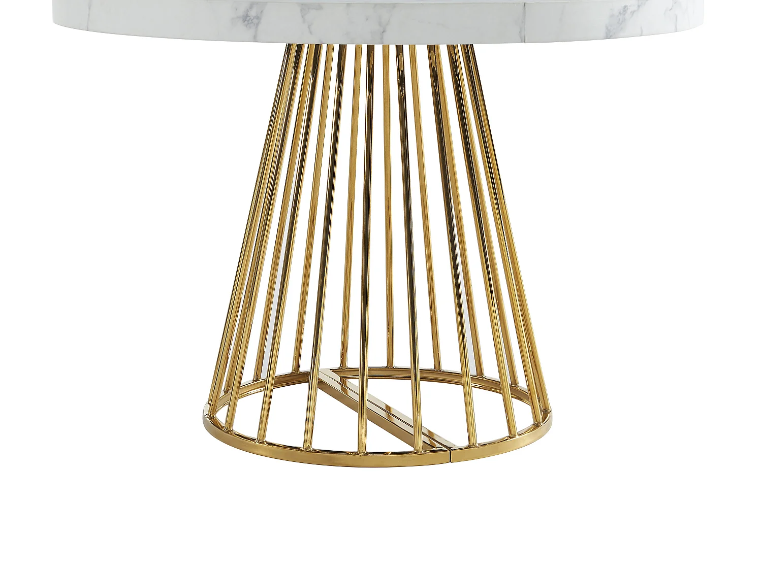 Ensemble table FIRELA + 4 chaises KADIJA - Effet marbre blanc et beige