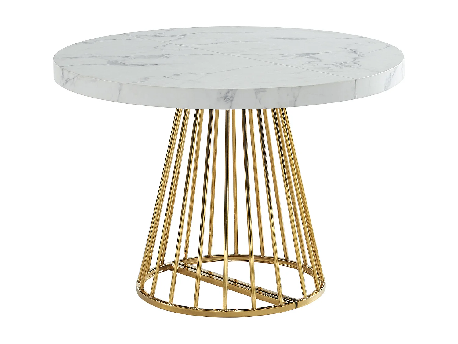 Ensemble table FIRELA + 4 chaises KADIJA - Effet marbre blanc et beige