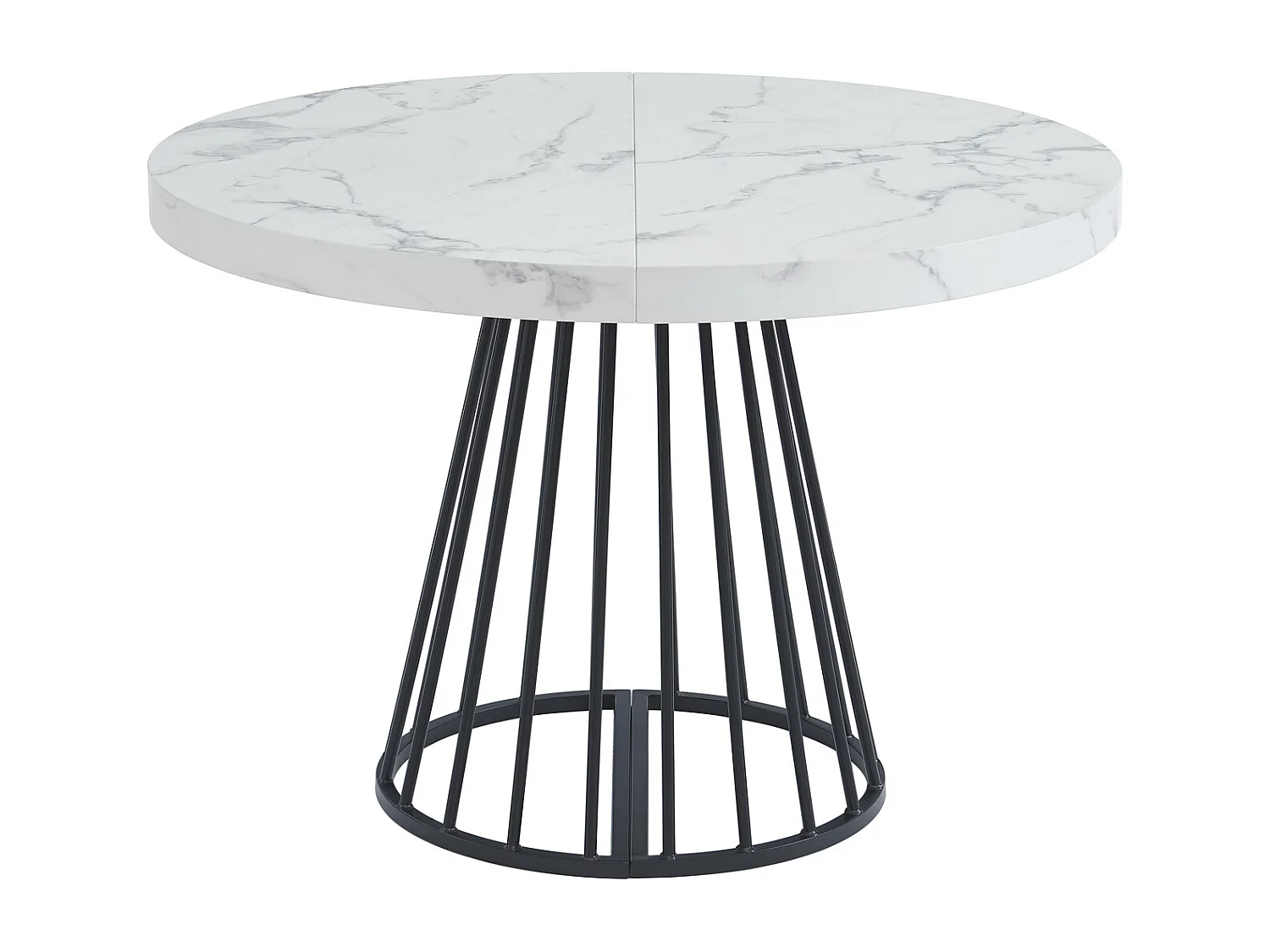 Ensemble table FIRELA + 4 chaises GULSUN - Effet marbre blanc et beige