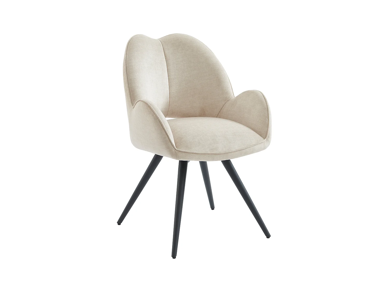 Conjunto de mesa FIRELA + 4 sillas GULSUN - Efecto mármol blanco y beige