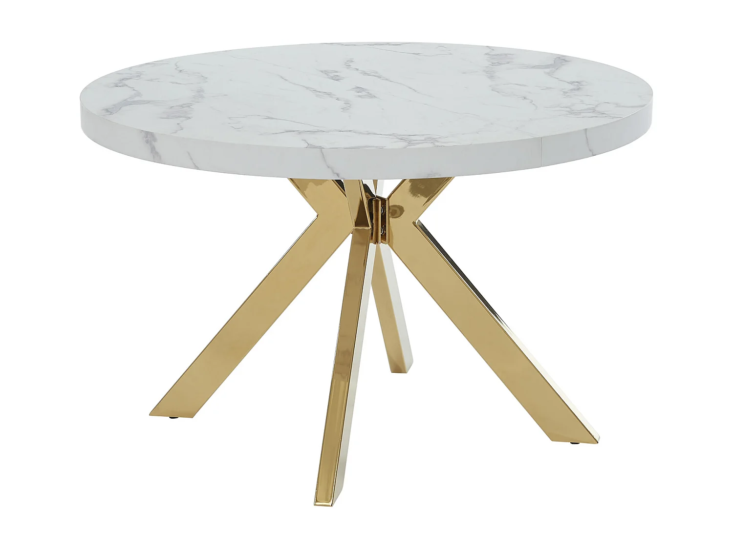 Ensemble table KOMONI + 4 chaises GULSUN - Effet marbre blanc et beige