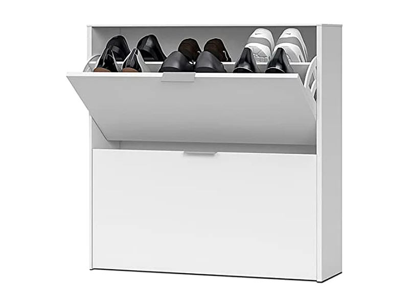 Scarpiera a ribalta bagno casa garage 12 paia 2 ante 4 ripiani 75X22X76 - 007873O