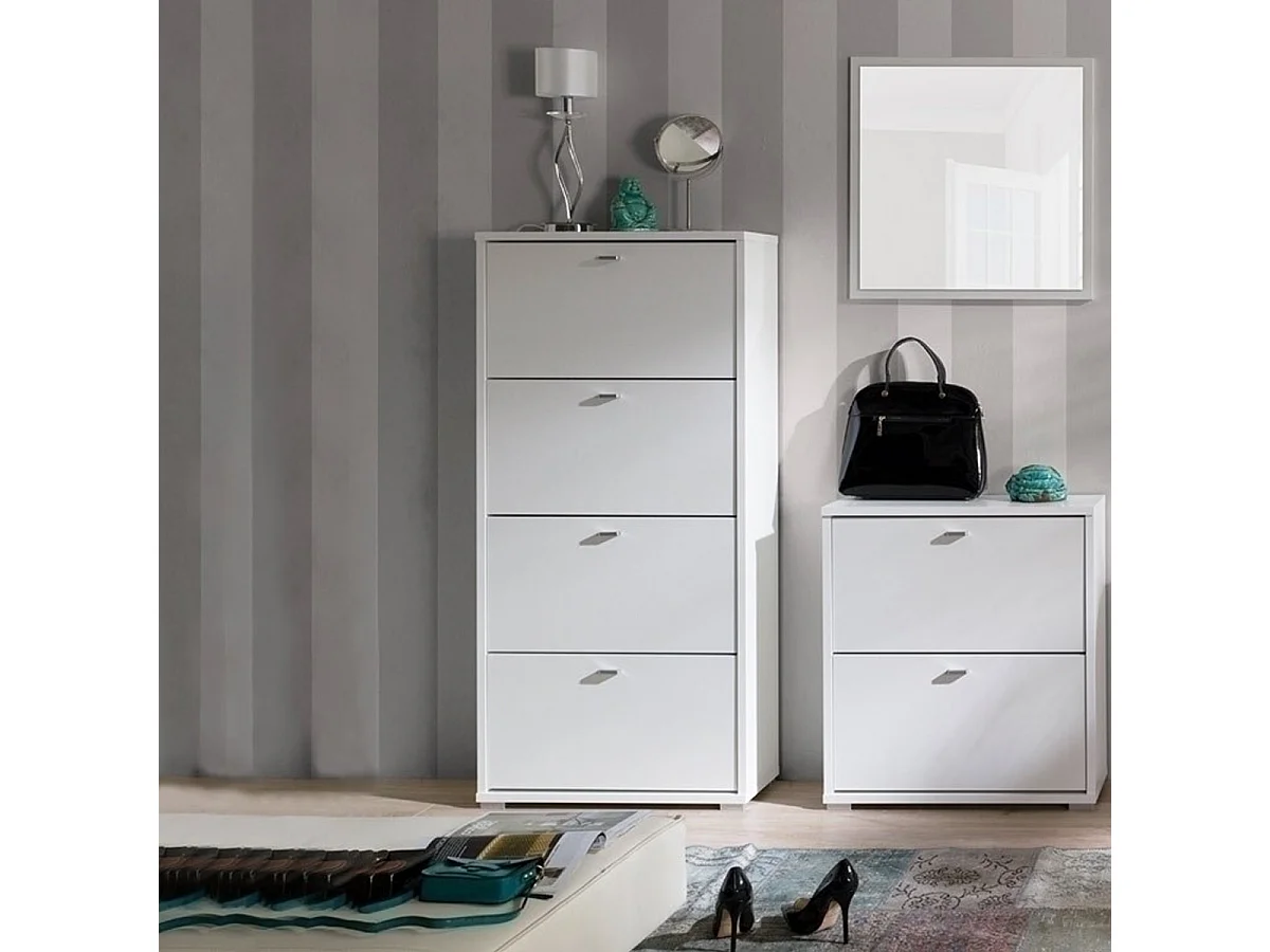 Scarpiera a ribalta bagno casa garage 12 paia 2 ante 4 ripiani 75X22X76 - 007873O