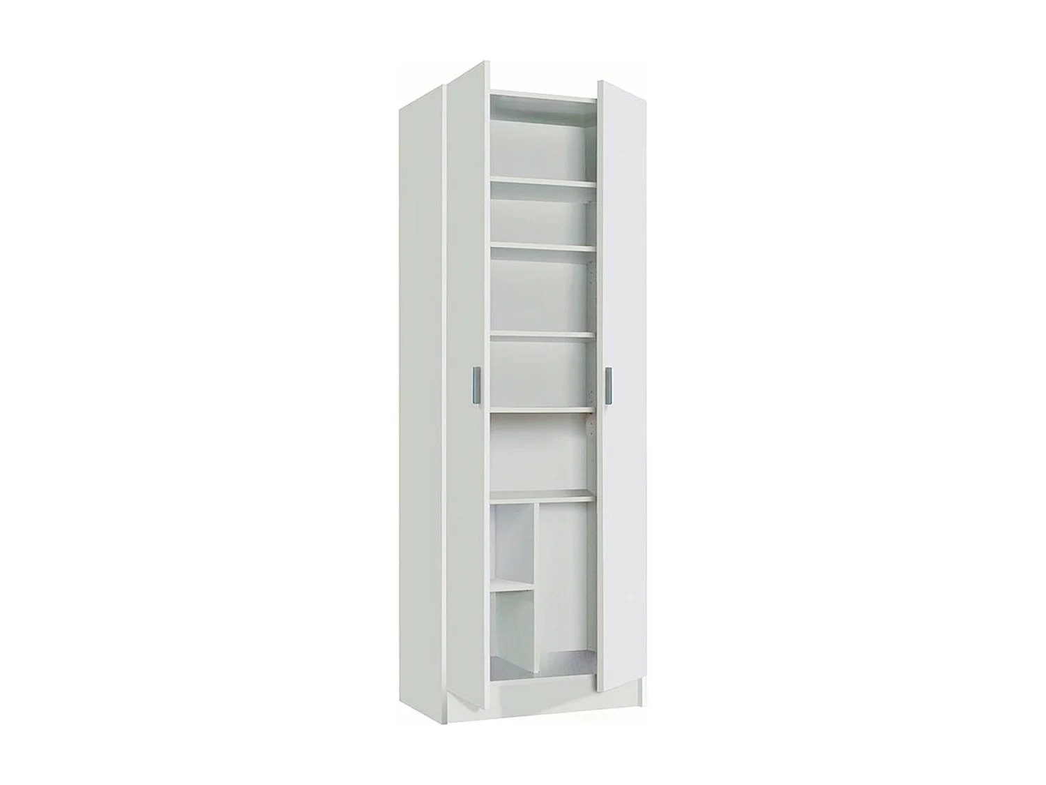 Armadio scarpiera multiuso bagno garage BIANCA 2 ante 8 ripiani 59X37X180 - 7146O