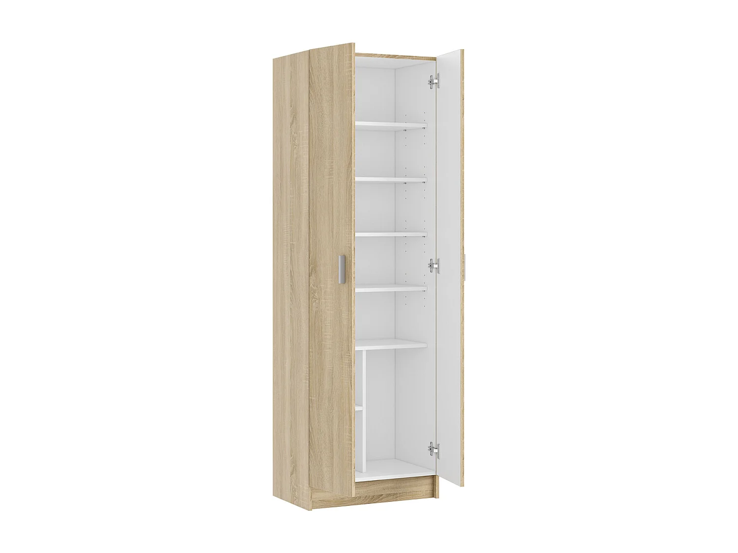 Armadio scarpiera multiuso armadietto mobile bagno casa garage 2 ante 8 ripiani ROVERE 59 X 37 X 180 cm 7146F
