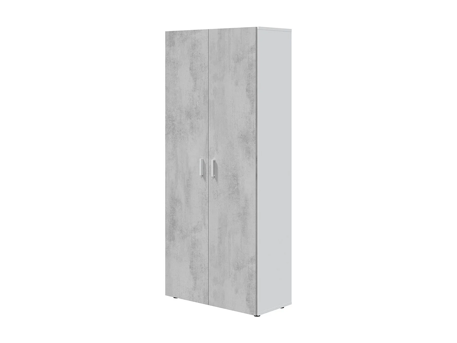 Armadio multiuso armadietto mobile bagno casa garage 2 ante 5 ripiani CEMENTO+BIANCO 80 X 36 X 182 cm 0L7152A