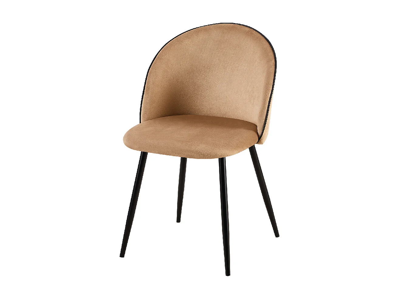 Sedia in velluto Cappuccino gambe in acciaio (2 pz) PALOMA