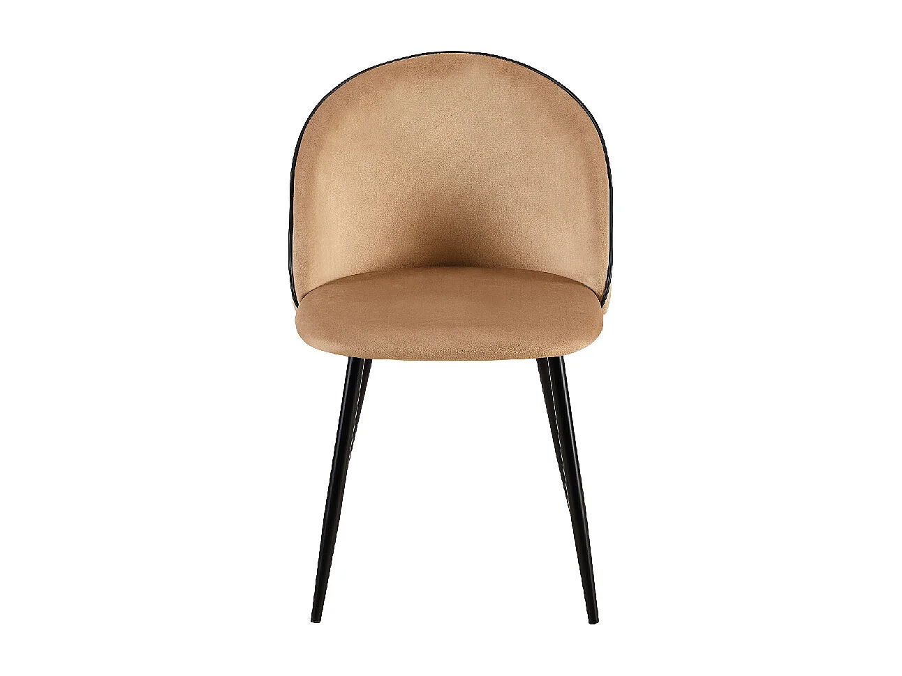 Sedia in velluto Cappuccino gambe in acciaio (2 pz) PALOMA