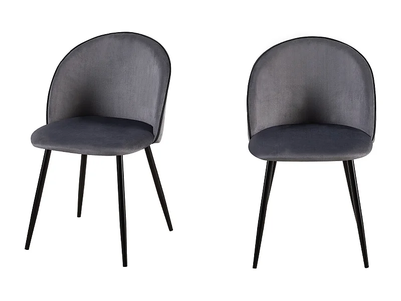 Sedia in velluto Grigio scuro gambe in acciaio (2 pz) PALOMA
