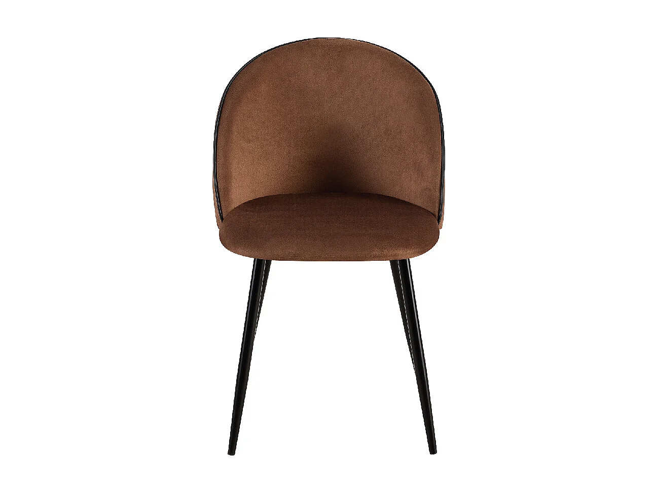 Sedia in velluto Marrone gambe in acciaio (2 pz) PALOMA