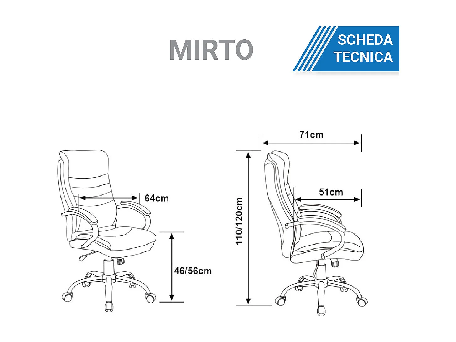 Sedia ufficio girevole scrivania poltrona presidenziale ecopelle ergonomica Grigia Mirto