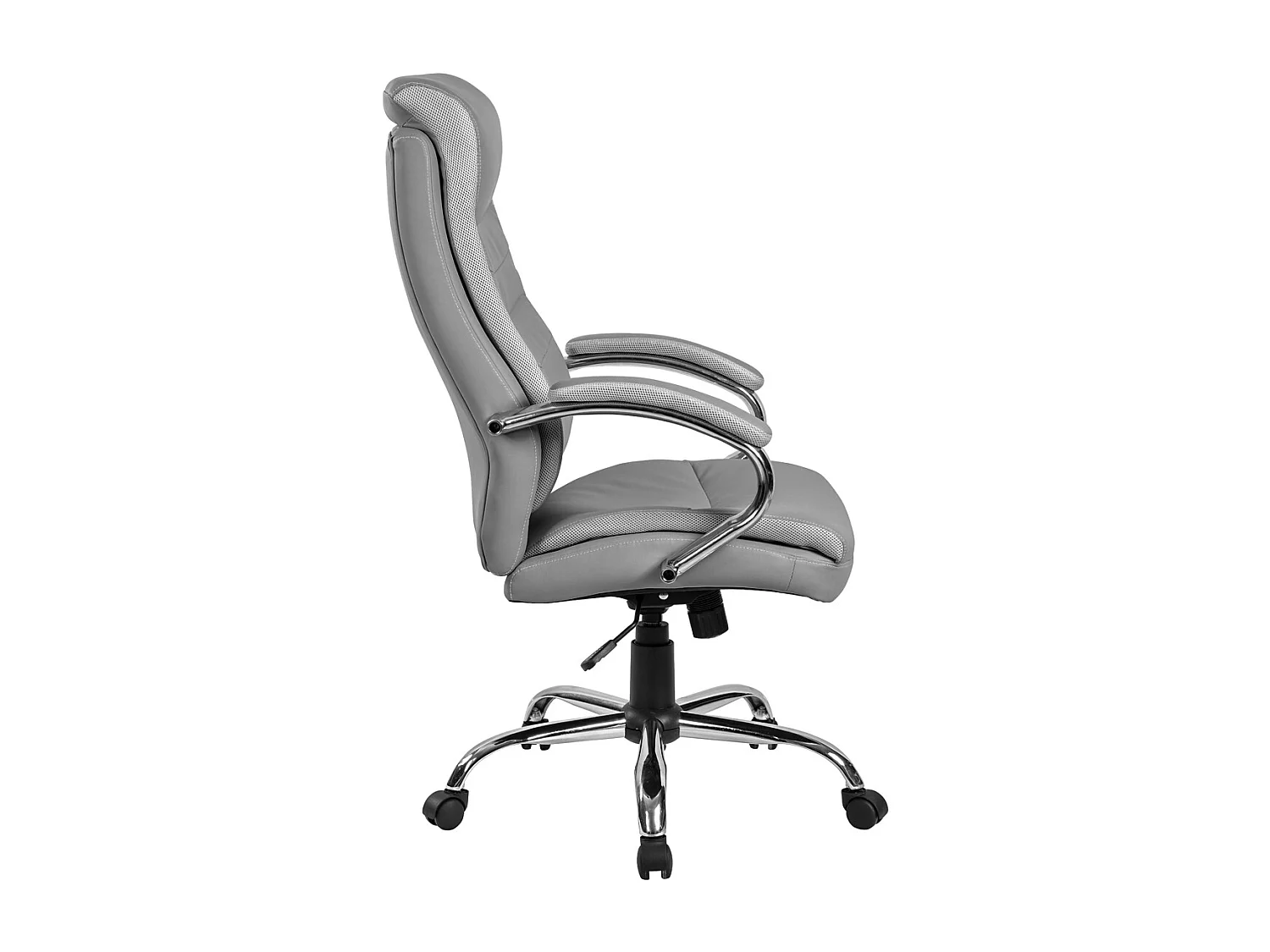 Sedia ufficio girevole scrivania poltrona presidenziale ecopelle ergonomica Grigia Mirto