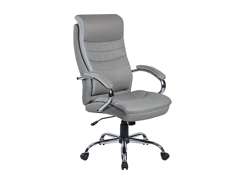 Sedia ufficio girevole scrivania poltrona presidenziale ecopelle ergonomica Grigia Mirto