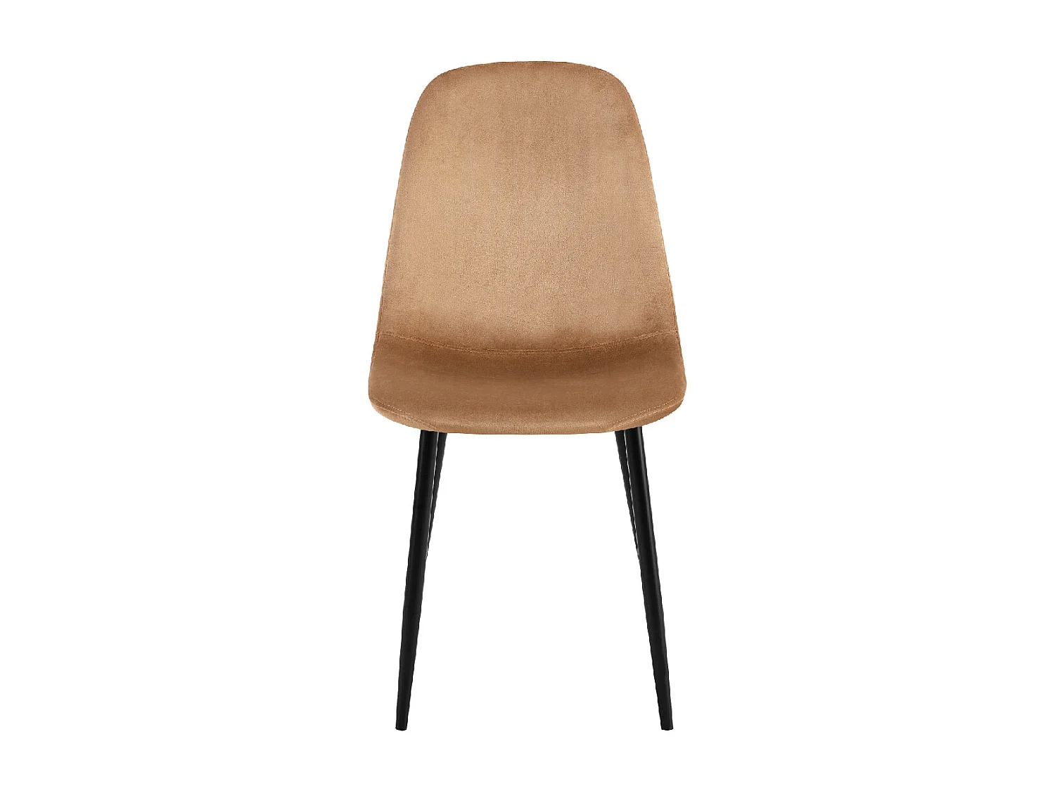 Sedia in velluto Cappuccino gambe in acciaio (4 pz) VILLA