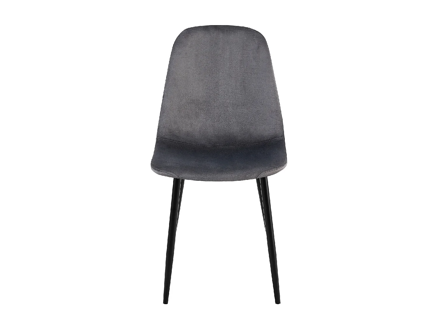 Sedia in velluto Grigio scuro gambe in acciaio (4 pz) VILLA