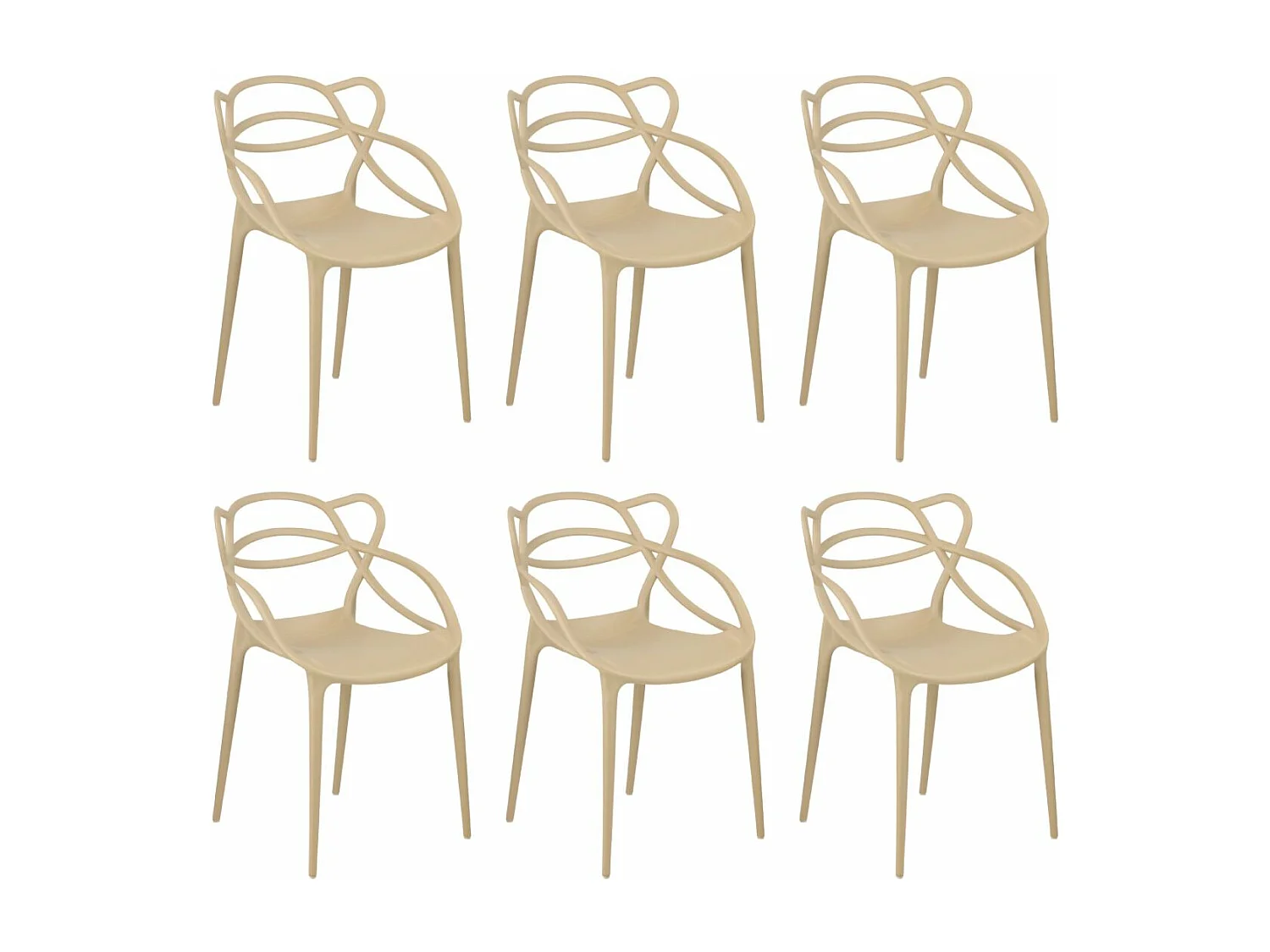 Sedia in polipropilene Beige (6 pz) HERON