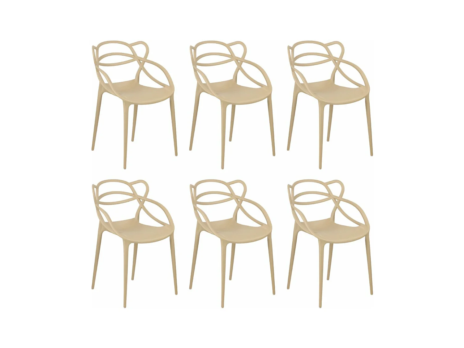 Sedia in polipropilene Beige (6 pz) HERON