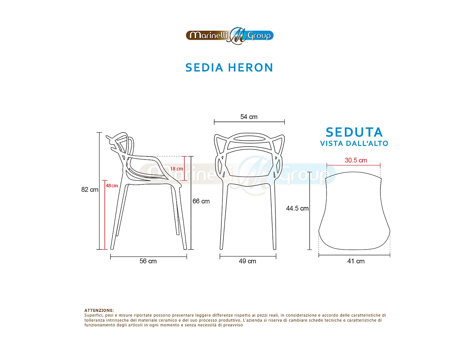Sedia in polipropilene Beige (6 pz) HERON