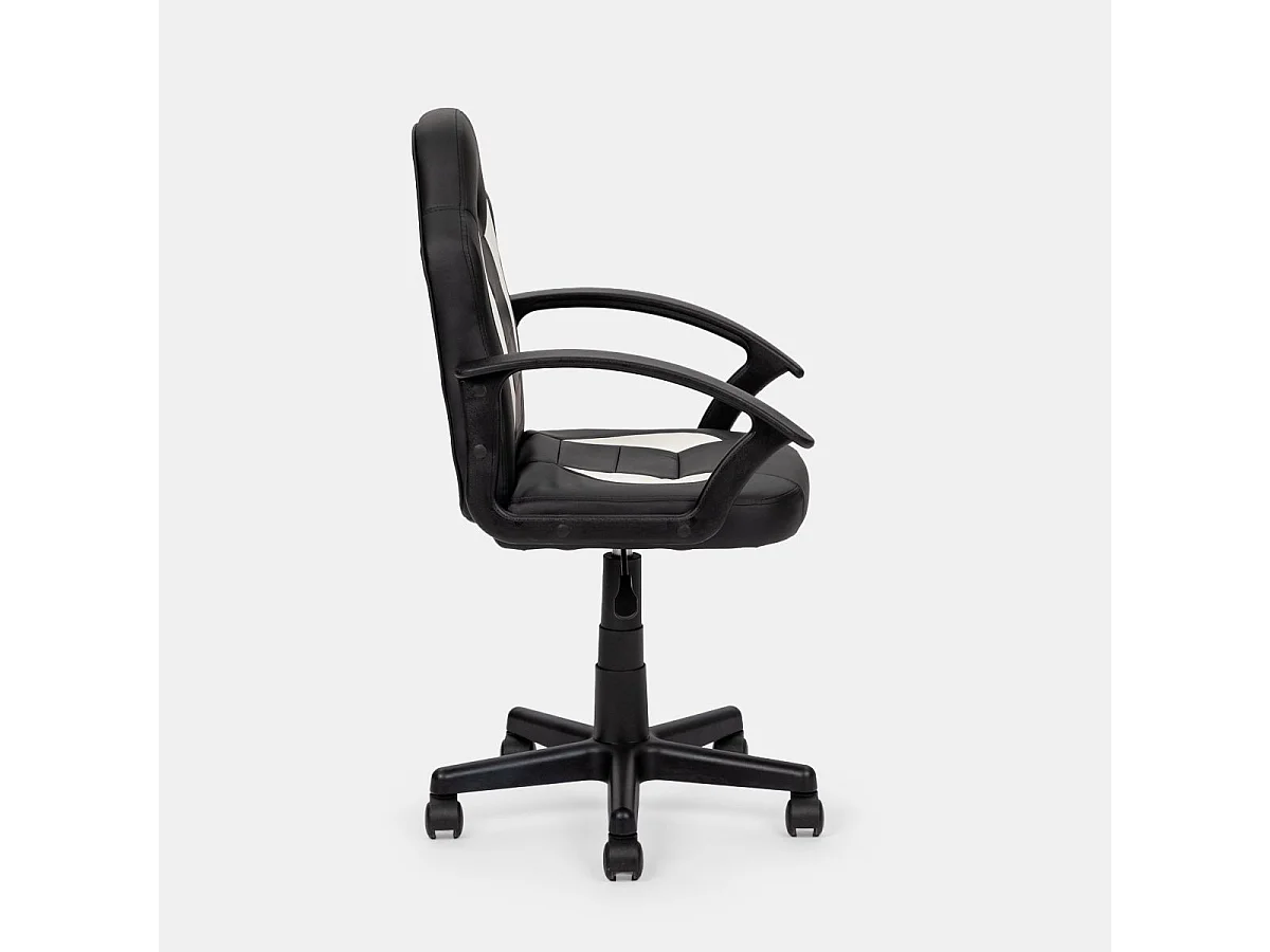 Sedia Poltrona girevole da Gaming junior in Ecopelle NERO e BIANCA Oliver