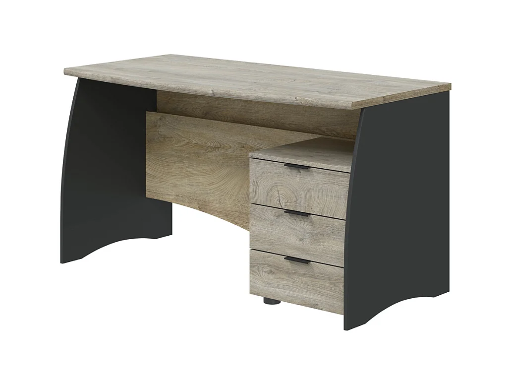 Scrivania pc ufficio studio casa cassettiera ROVERE+GRIGIO computer gaming 136 X 62 X 74 cm 0Z4625C