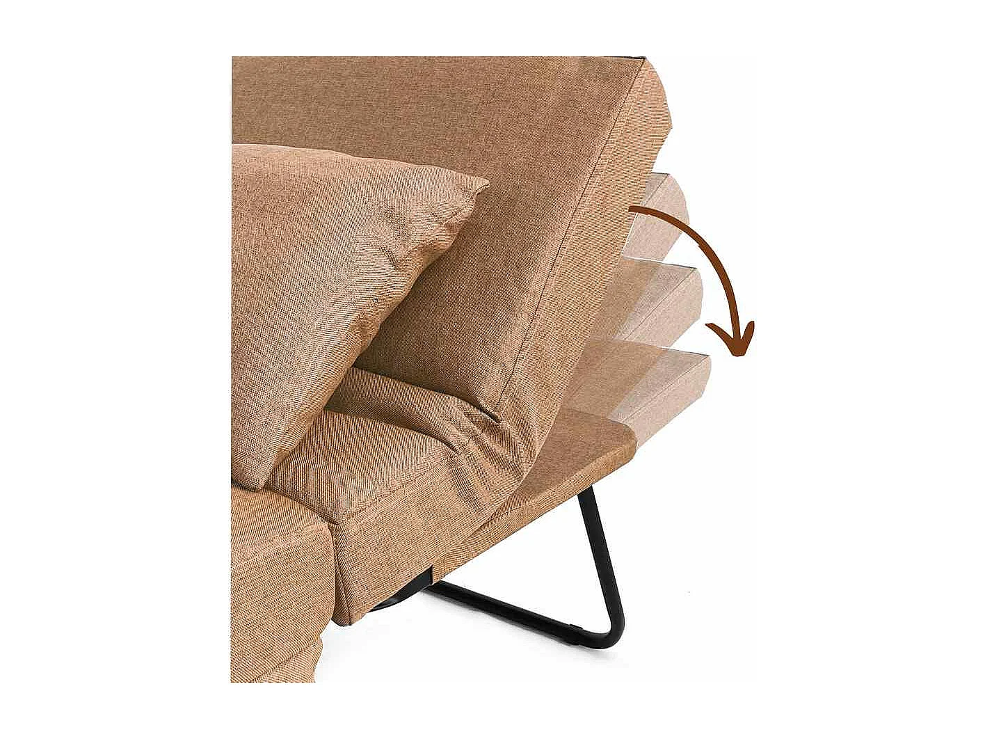 Pouf lettino pieghevole 75X75X43 cm  Arancione - Beny