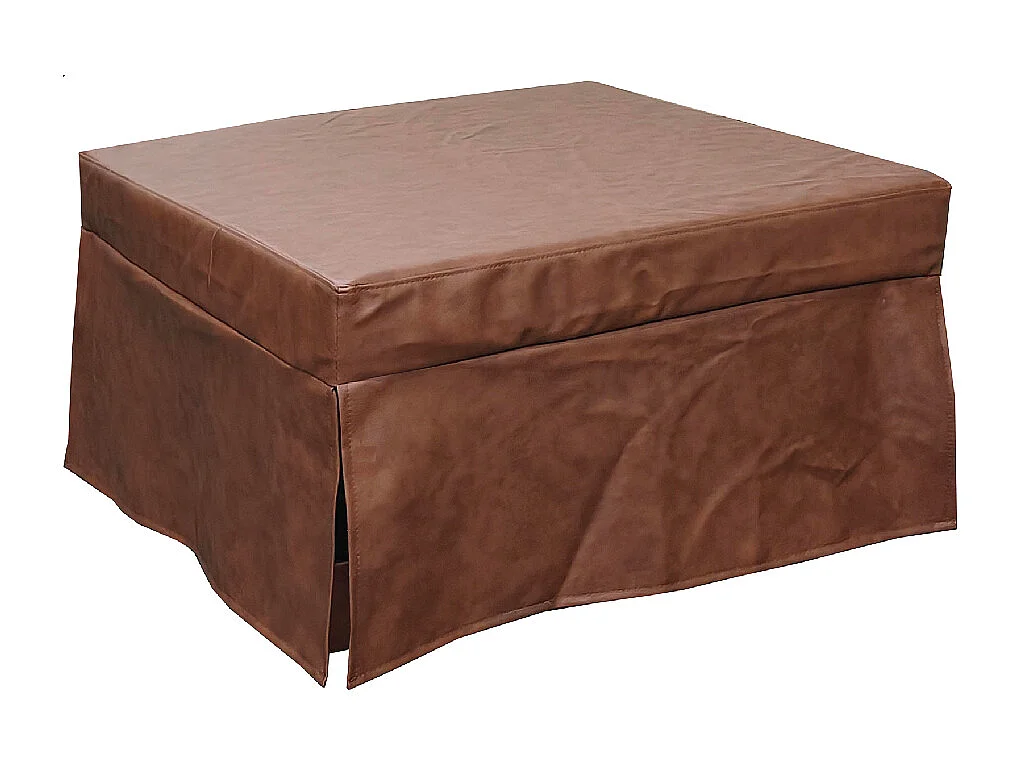 Pouf lettino pieghevole 75X75X43 cm ecopelle marrone - Beny