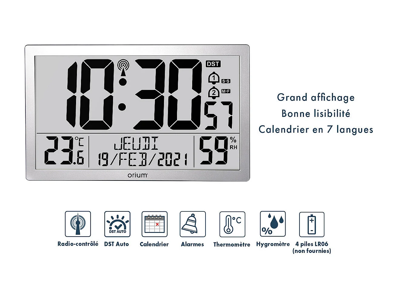 Horloge digitale calendrier RC Giant - Orium