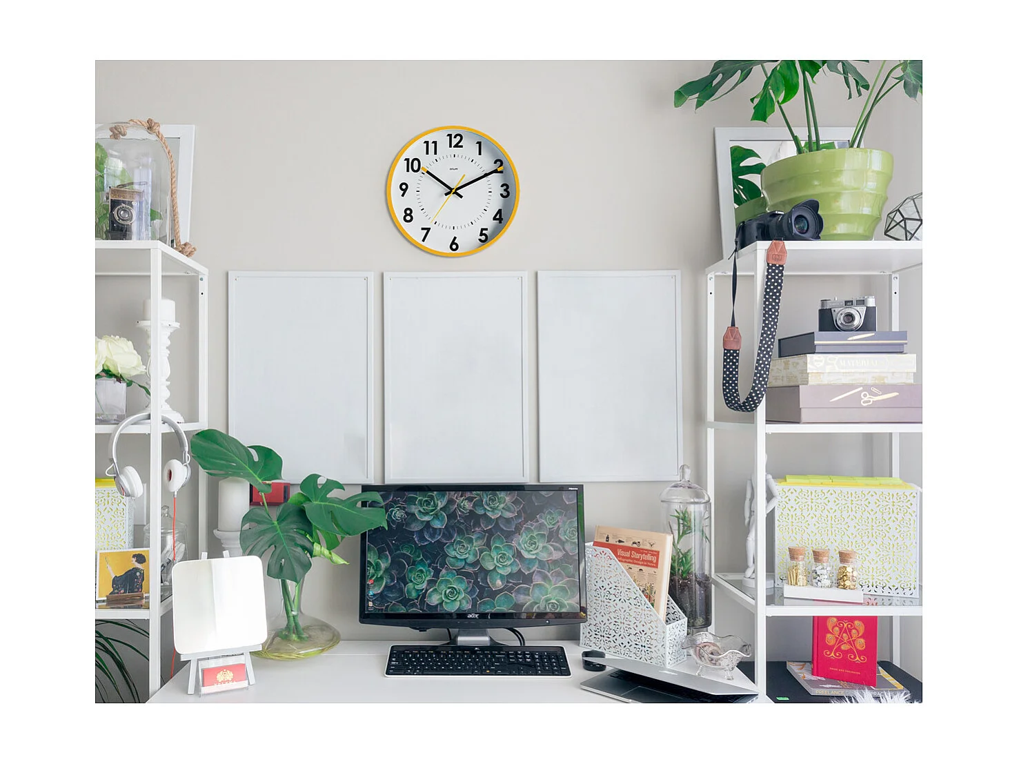 Horloge silencieuse Abylis Ø30cm - Ocre - Orium