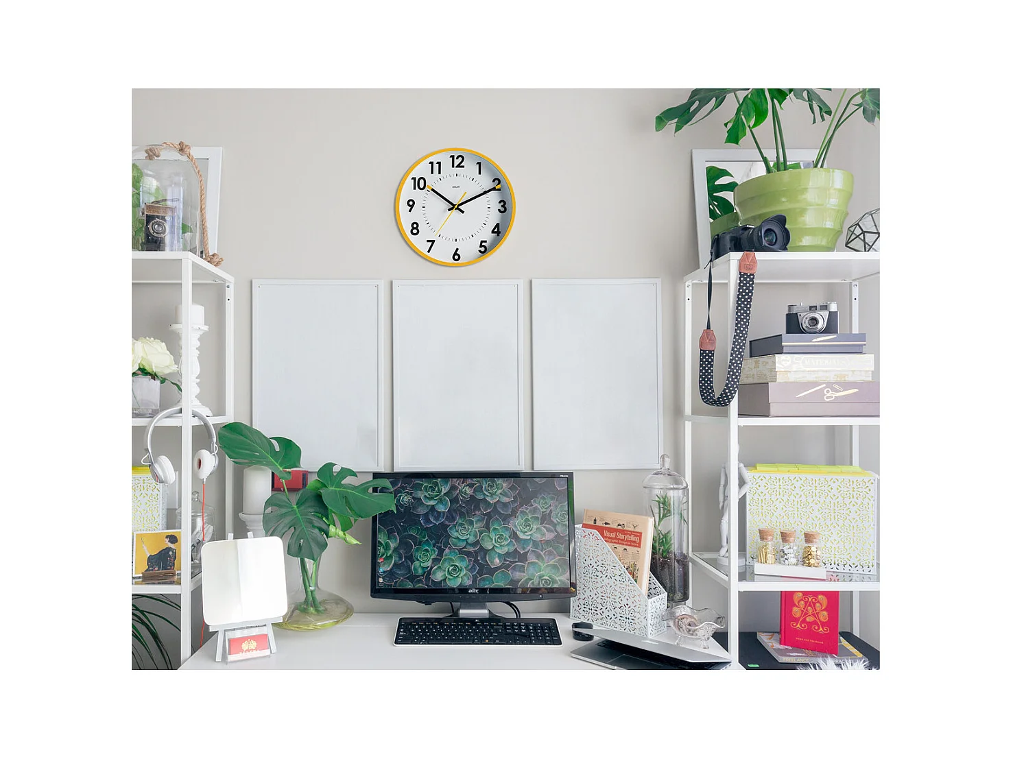 Horloge silencieuse Abylis Ø30cm - Ocre - Orium