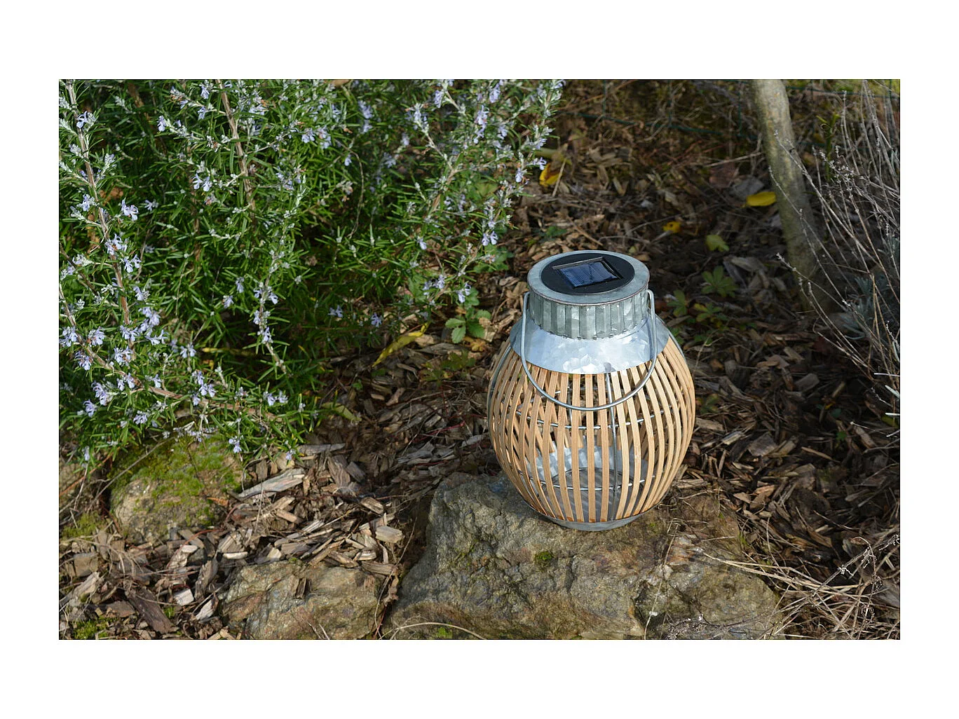 Lanterne solaire bambou h35cm - Orium