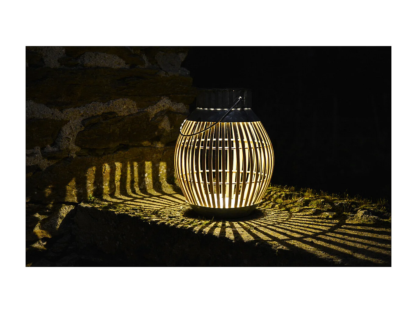 Lanterne solaire bambou h35cm - Orium