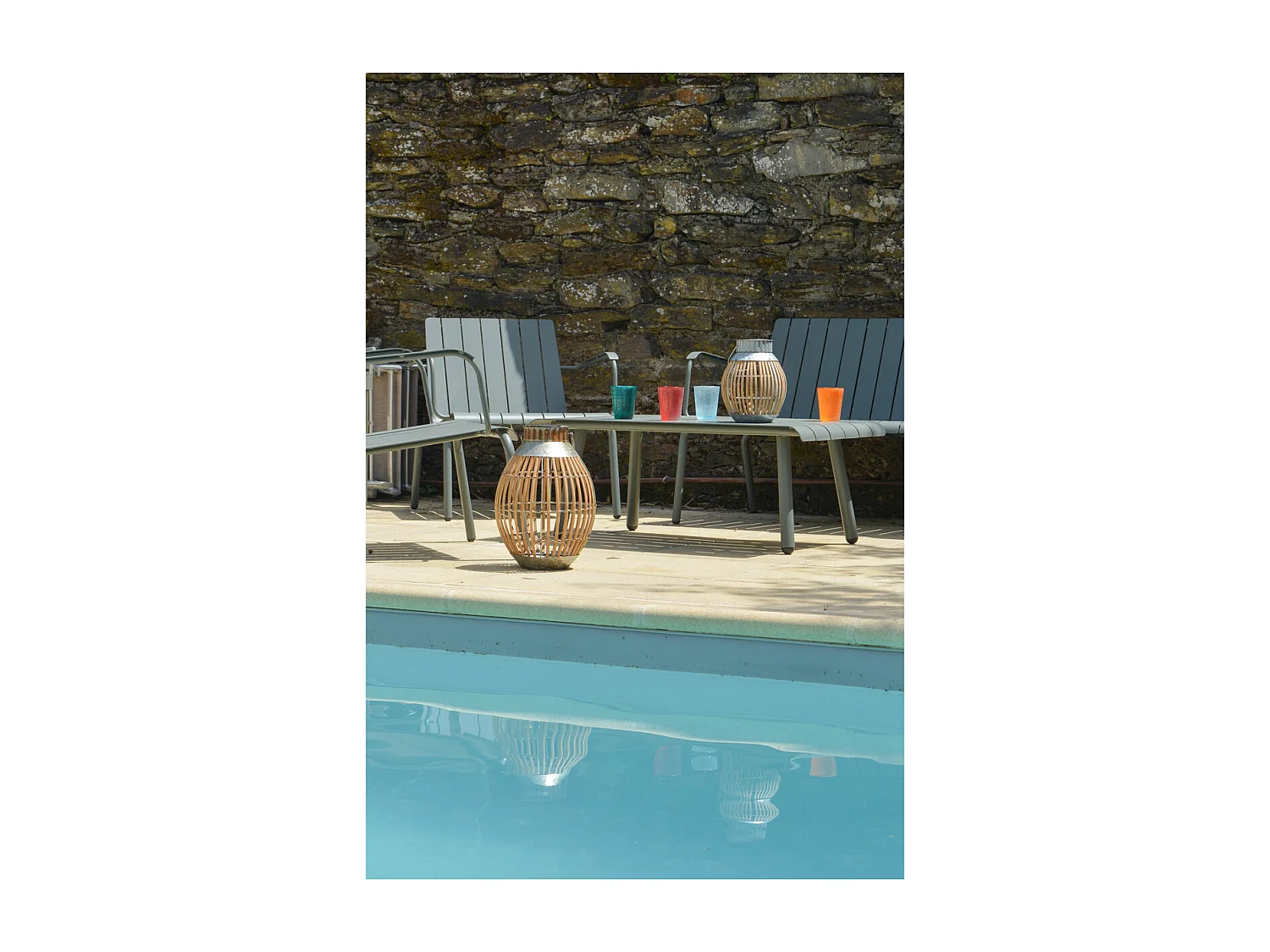 Lanterne solaire bambou h35cm - Orium