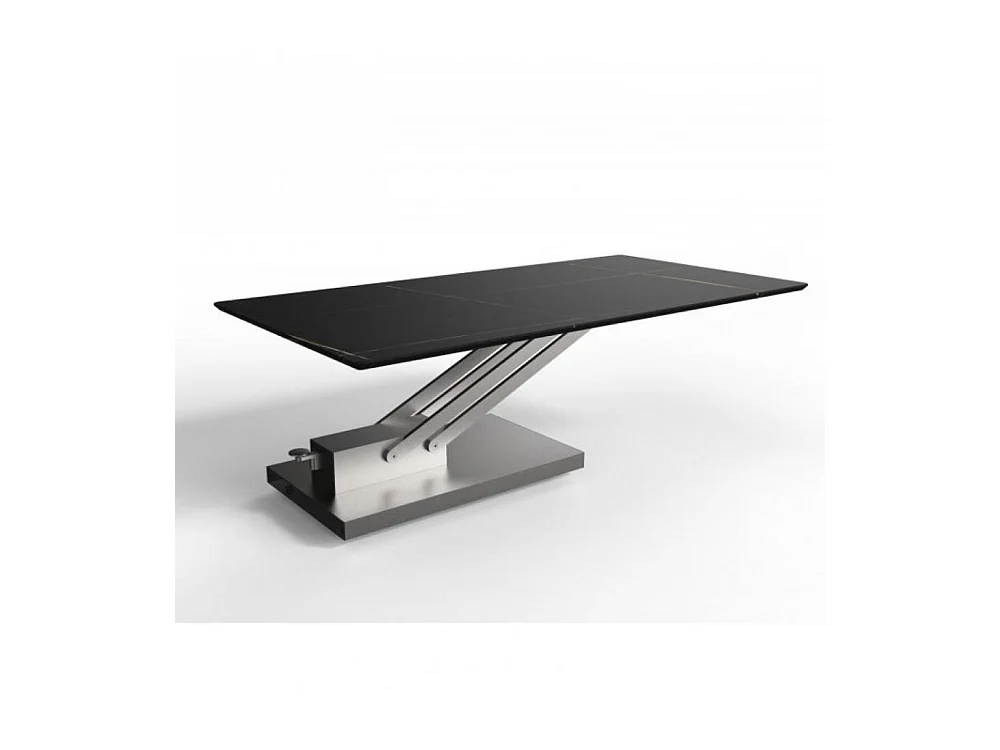 Table basse relevable BRAVO MARBLE BLACK plateau céramique finition marbre noir