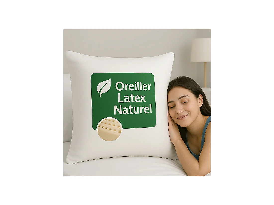 Oreiller 60x60 confort latex naturel souple et moelleux oreiller en mousse de latex garantie à vie