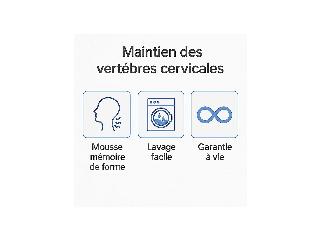 LOT de 2 OREILLERS 60x60 MÉMOIRE de FORME SPÉCIAL CERVICALES GARANTIE à VIE