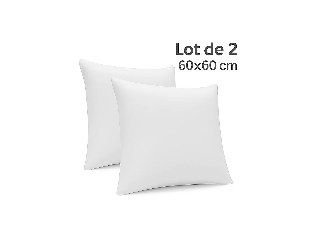 LOT de 2 OREILLERS 60x60 MÉMOIRE de FORME SPÉCIAL CERVICALES GARANTIE à VIE