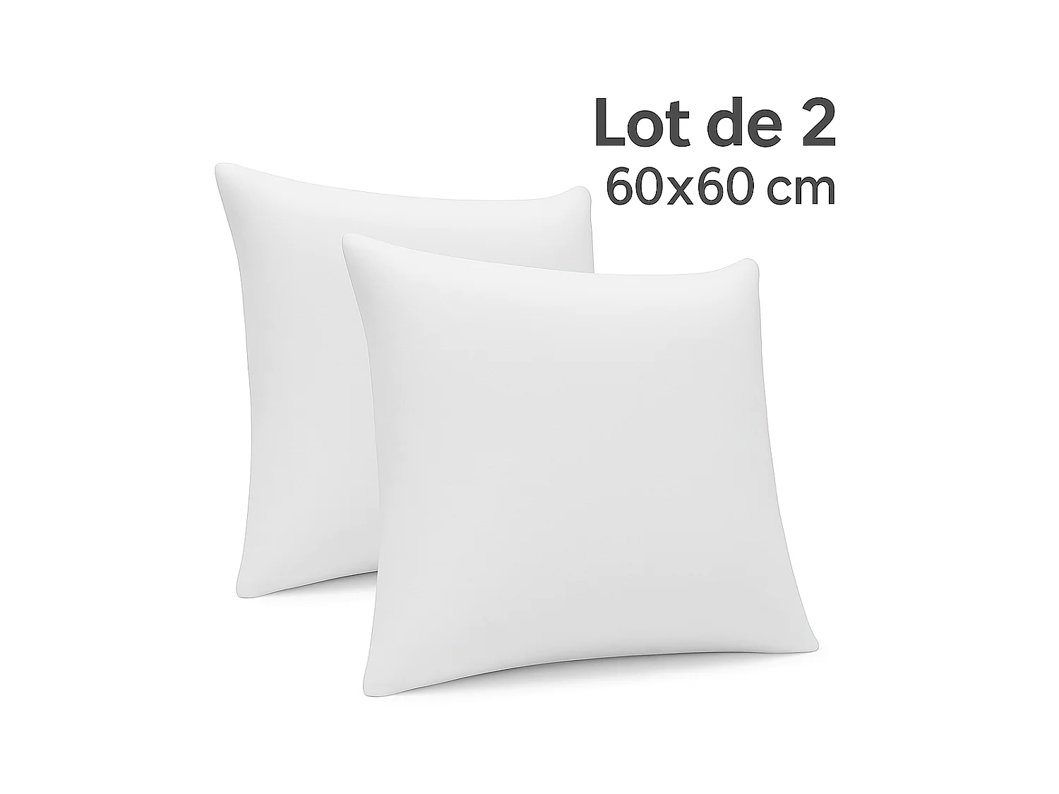 LOT de 2 OREILLERS 60x60 FLOCON MÉMOIRE de FORME SPÉCIAL CERVICALES GARANTIE à VIE